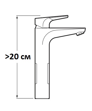 Смеситель на столешницу высокий