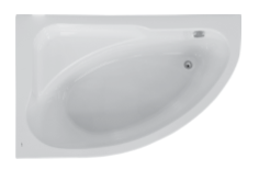 Акриловая ванна Welna 160х100 см, левая, глубина 50 см, асимметричная ZRU9302997 Roca 