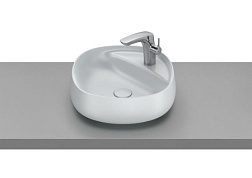 Накладная раковина Beyond 45,5х45,5х16 см, soft square, цвет жемчуг, fineceramic, с отв. под смеситель 3270B9630 Roca 