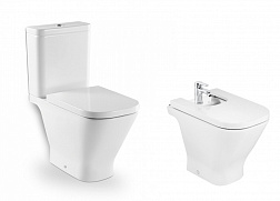 Унитаз-компакт Gap 36,5х65 см с сиденьем + биде Gap с крышкой (Выставочный образец) 34147000Y+357474000+806472004+801472004+342477000 Roca